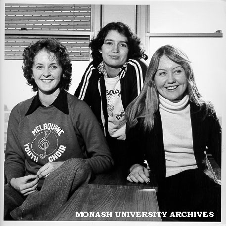Members of Melbourne Youth Choir, from left: Mary-Anne Titter, Hazel Bourne and Alison Billinge