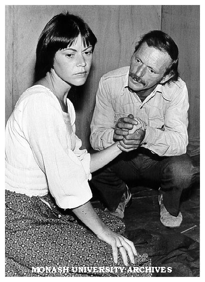 Judith Crooks and Reg Evans rehearsing for 'Romeo and Juliet'