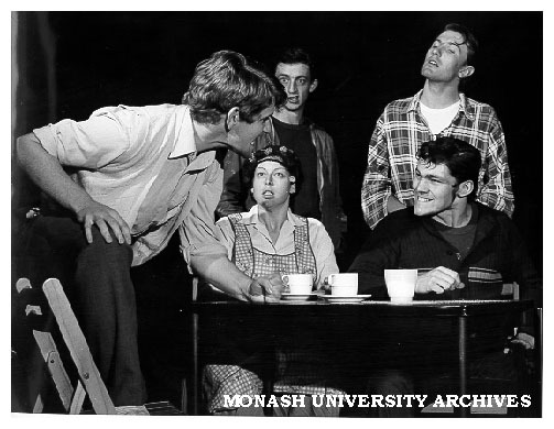 Scene from 'Ratbags' from left: Dad (Don Smith), Mum (Nora Spitzer), Albie (John Roger), Terry (John Lane) and Kenny (James Reyne, standing)