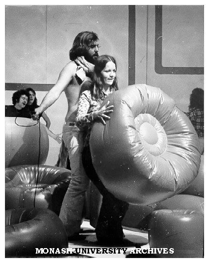 Scene from Monash Players' performance of 'Rabelais'