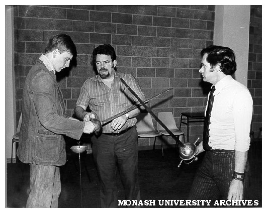 Hamlet cast members learning to joust
