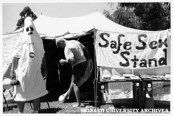 Medical students Safe Sex stand at Orientation week