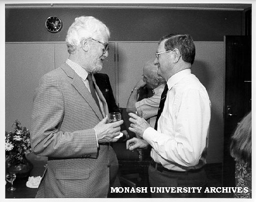Mr Brian Southwell (right), with Mr Denis Richardson at farewell gathering