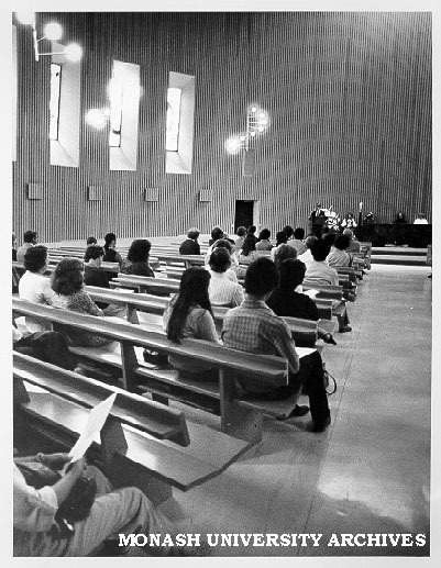 Congregation at service to mark start of academic year, Religious Centre, Clayton Campus