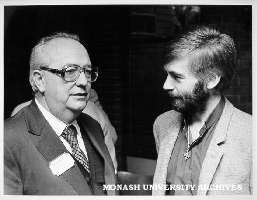 Bishop Karoly Toth (left) with Reverend Philip Huggins at Peace Studies Network seminar