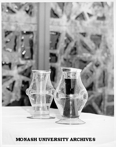 Klein bottles, made by Bill Matchan of Chemistry department