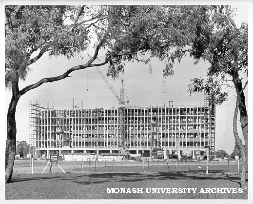 Humanities building under construction, June 1962