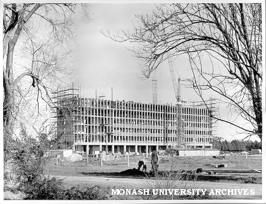 Humanities building under construction, June 1962