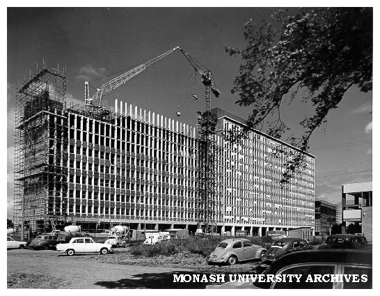 Construction of Humanities building from north east