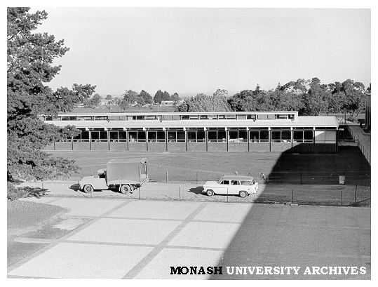 Raised view of Physics building