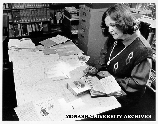 Hargrave librarian Marta Chiba preparing material for exhibition