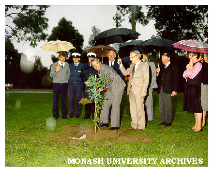 Professor Ray Martin planting Jubilee tree