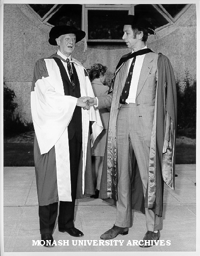 Honorary Doctor of Laws Sir Lindesay Clark with Professor Arthur Clark