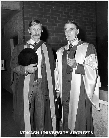 Honorary Doctor of Laws David Woolley (right), with Professor Clive Probyn