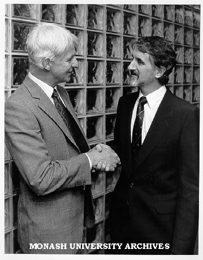Honorary Doctor of Science David Parer (right) with brother Michael