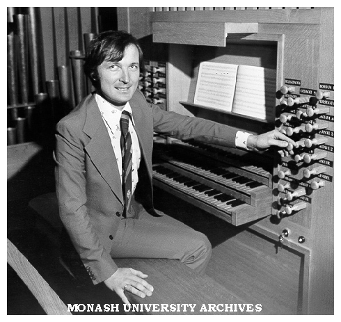 John O'Donnell at console of Louis Matheson Pipe Organ
