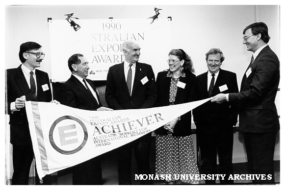 Vice-Chancellor Professor Mal Logan with Centre for International Business staff, receiving Australian Export Award
