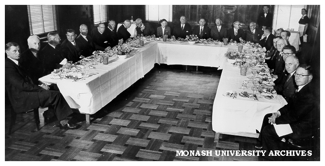 Inaugural meeting of Monash University Interim Council, luncheon with Premier, Parliament House, 19 June 1958