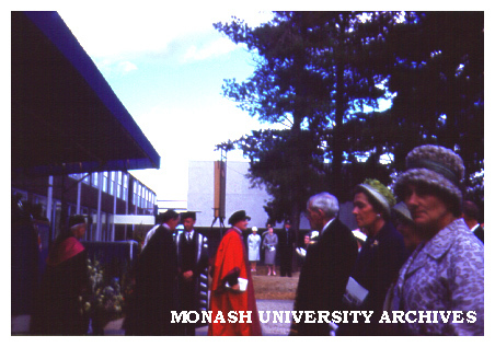 Dignitaries leaving dais after opening ceremony