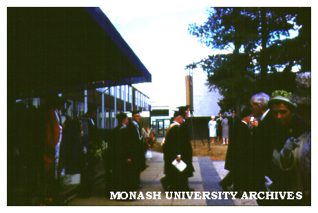 Dignitaries leaving dais after opening ceremony