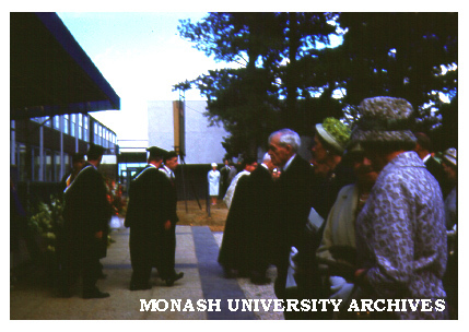 Dignitaries leaving dais after opening ceremony