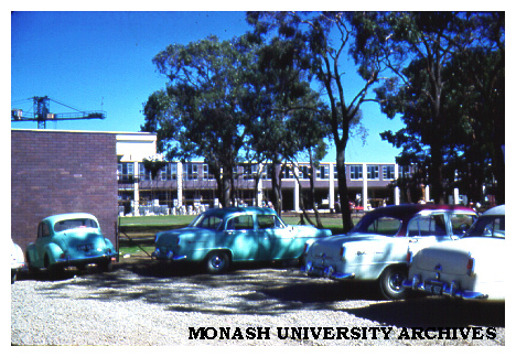 Science buildings seen from car park