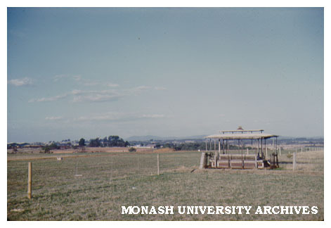 University site, with Talbot Colony tram at right