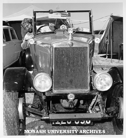Civil Engineering student Gary Chapman in 1927 Morris Cowley