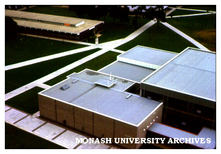 Raised view over roof of Science (?) buildings