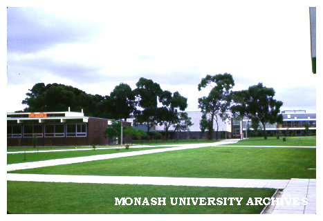 View of Science buildings across courtyard