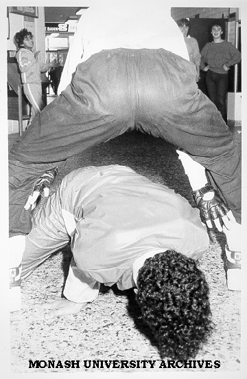 Backstreet Boogy break dancing in Union foyer on Open Day