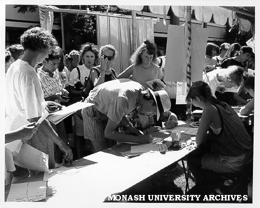 Students signing up, Orientation Week
