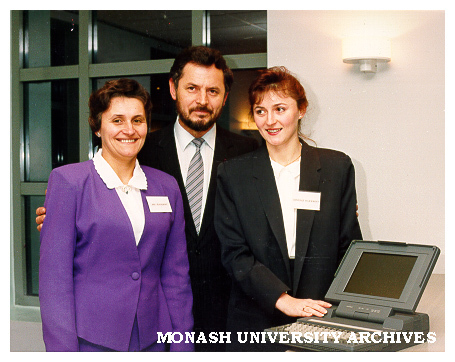 Winner of Andersen Consulting Scholarship, Danielle Blackmont with her parents