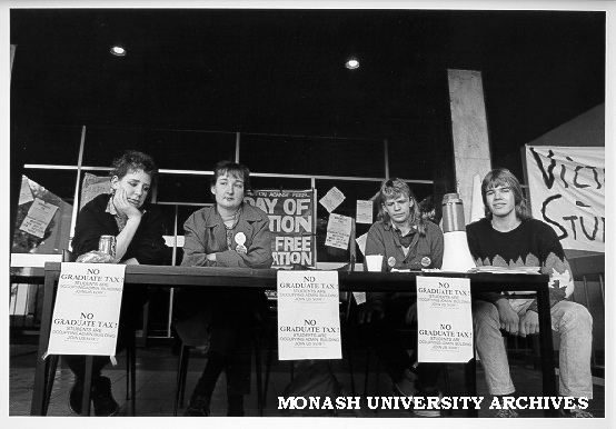 Students protesting outside University Offices