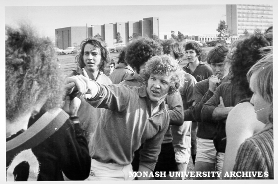 Football team members taking a break