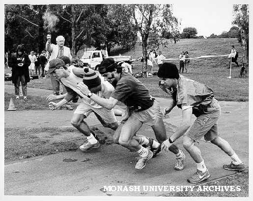 Mr Doug Ellis starting competitors in The Great Race