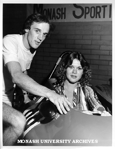 Denise Woolverton and sporting car club treasurer Neville Debney, Orientation Week