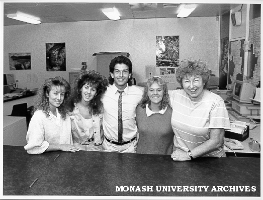 Student Employment team, from left: Melva Marinis, Peps Demirel, Nick Deligiannis, Katrina Baird and Irmgard Good