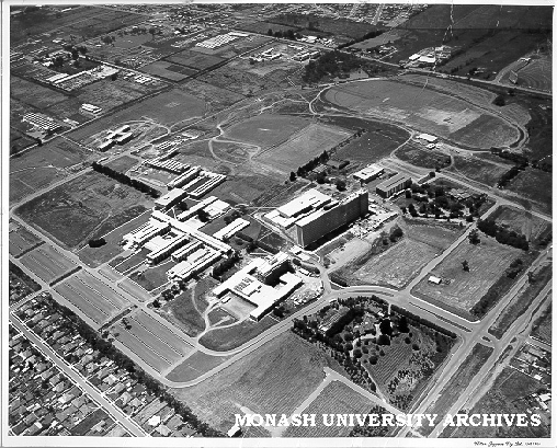 Aerial view of Clayton campus, June 1965