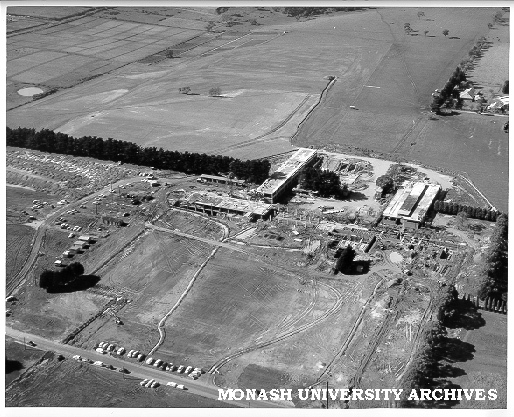 Aerial view of Science buildings under construction, September 1960