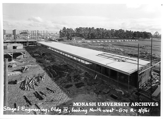 Stage 1 Engineering, Building 4, 3 July 1961, looking north west