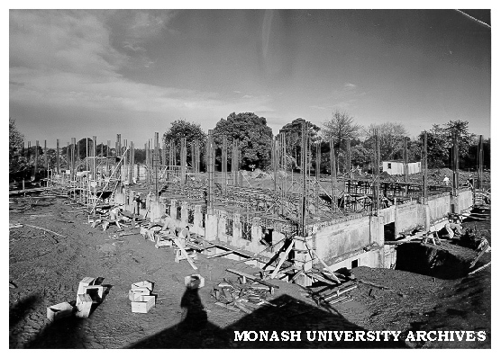 Central [Hargrave] library under construction, 24 May 1962, looking south east
