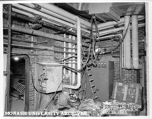 Biology wing lecture theatre plant room, 26 January 1962