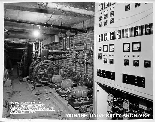 Biology wing senior laboratory air conditioning plant, 26 January 1962