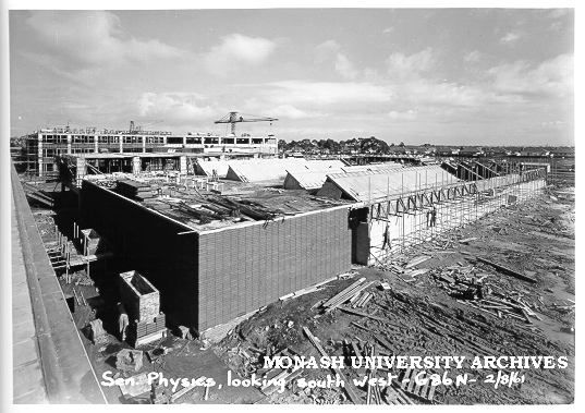 Senior Physics building under construction, 2 August 1961