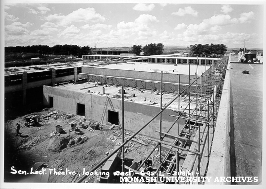 Senior lecture theatre under construction, 31 August 1961