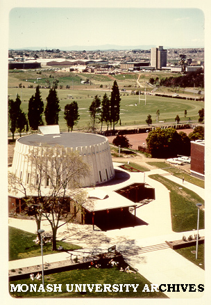 Religious Centre, December 1972, from south with Deakin hall in right background