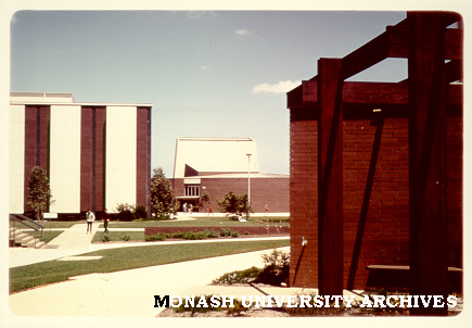 Library and Rotunda, December 1972, from north east with Religious Centre in foreground right