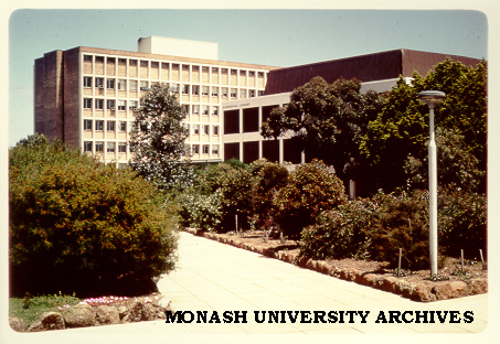 Biomedical library with Physiology building in background, December 1972