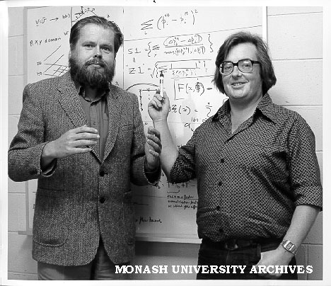 Mathematics department visitors Dr Y. Rinne (left) and Dr M. Miller